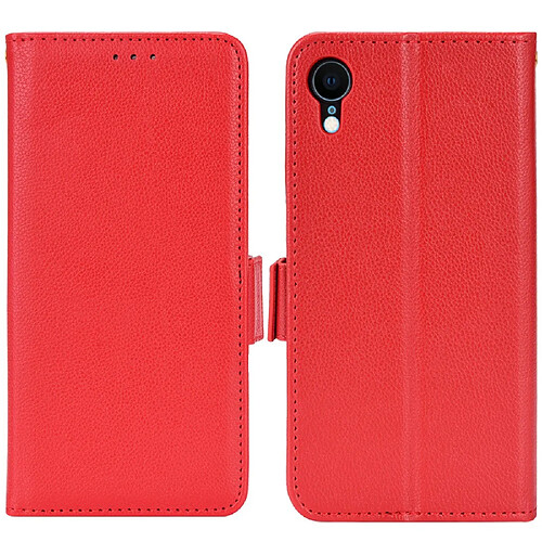 Etui en PU texture litchi rouge pour votre iPhone XR 6.1 pouces