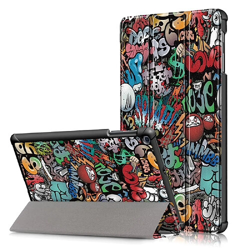 Etui en PU motif imprimé tri-pliure avec support modèle de dessin animé pour votre Samsung Galaxy Tab A 10.1 (2019) T515/T510