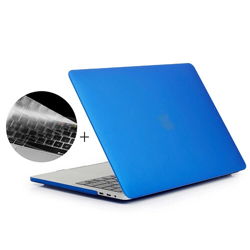 Wewoo Housse Étui bleu foncé pour 2016 MacBook Pro 15,4 pouces avec barre tactile A1707 2 en 1 Coque de protection en plastique dur givré + Europe Version Ultra-mince TPU Protecteur de clavier