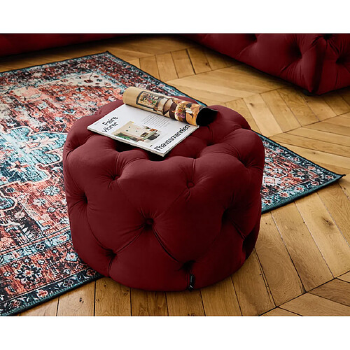 Lisa Design Gallata Pouf Chesterfield - Rouge