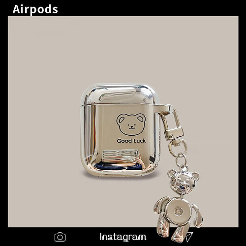 GUPBOO Airpods Coque Housse Étui Protecteur Compatible pour AirPods 3-Dessin animé mignon ours porte-bonheur