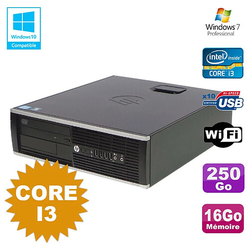 PC HP Compaq 6200 Pro SFF Core i3 3.1GHz 16Go Disque 250Go DVD WIFI W7 Pro · Occasion