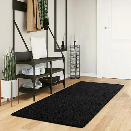 vidaXL Tapis OVIEDO à poils courts noir 80x200 cm