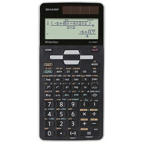 Eagle Sharp ELW506 T-GY Calculatrice scolaire noir,argent Ecran: 16 à pile(s), solaire (l x H x P) 80 x 166 x 14 mm