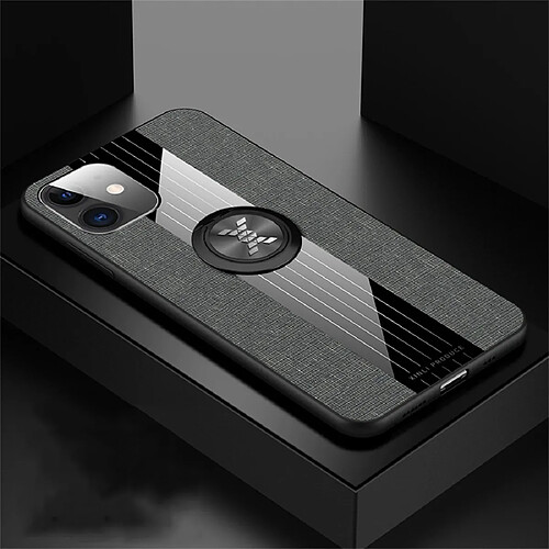 Wewoo Coque Souple Pour iPhone 11 XINLI Stitching Cloth Etui de protection antichoc TPU avec support d'anneau Gris