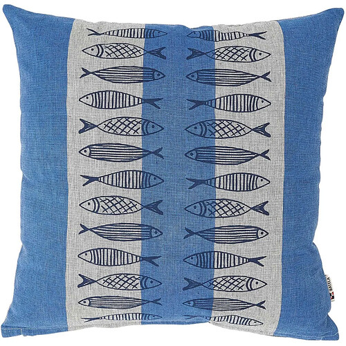 BATELA Coussin en coton Sea 45 x 45 cm Poissons.