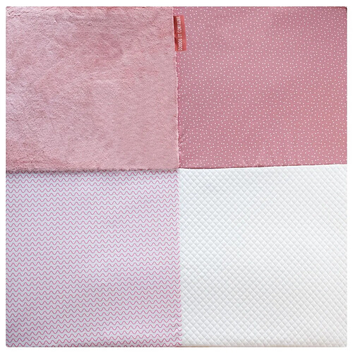 Tapis de parc 100x100 cm Tapidou Mosaïque Rose et blanc - Doudou et compagnie