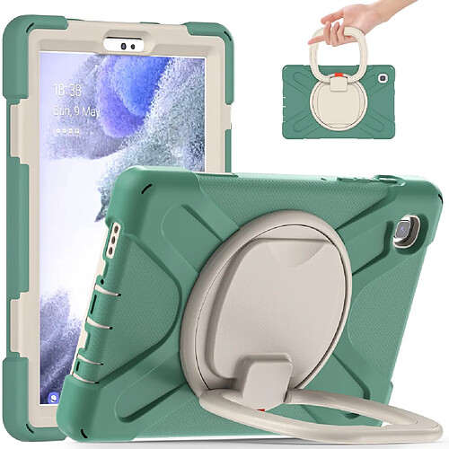 Coque en TPU + Silicone hybride avec béquille rotative à 360° Vert émeraude pour votre Samsung Galaxy Tab A7 Lite 8.7 pouces