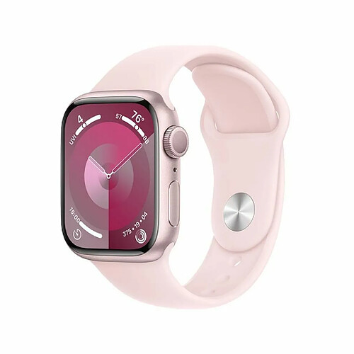 Apple Watch 9 GPS 45mm aluminium Ró?owy , Ró?owy pasek sportowy M/L