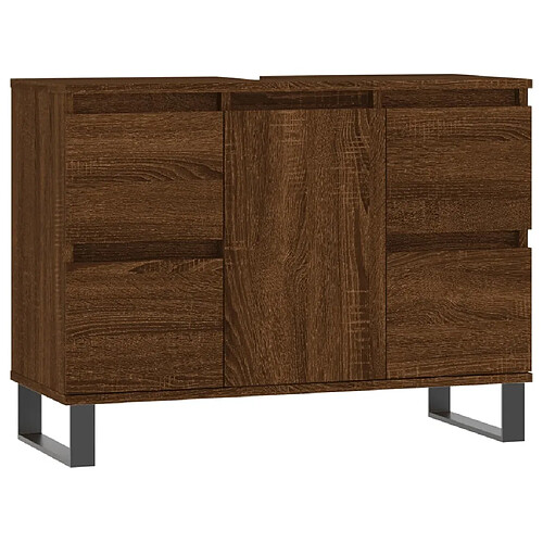 Maison Chic Armoire salle de bain,Meuble de rangement de salle de bain,Meuble haut chêne marron 80x33x60cm bois d'ingénierie -GKD283959