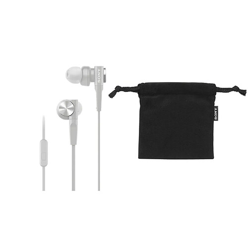 Sony Écouteurs Filaires Intra-auriculaires Extra Bass avec Embouts en Silicone Blanc / Noir