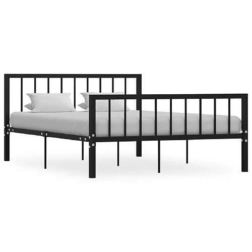 vidaXL Cadre de lit sans matelas noir métal 140x200 cm