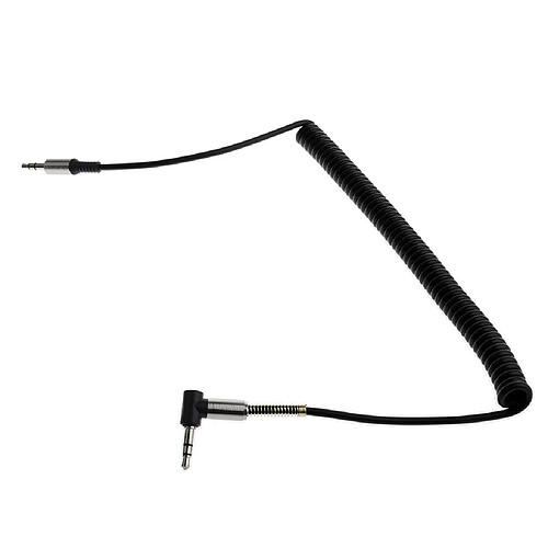 Câble audio auxiliaire de 3,5 mm mâle vers câble mâle 90 degrés ligne droite angle noir