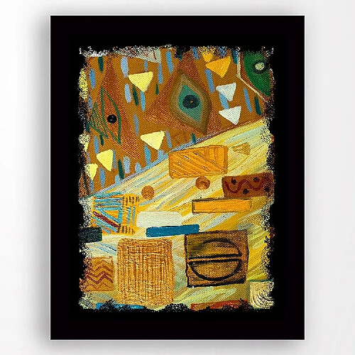 EPIKASA Impression sur Toile Couleur Abstract 9, Orange, Polyester, 70x3x100 cm