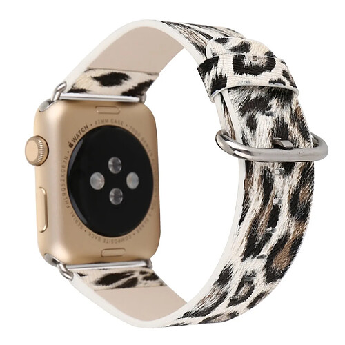 Wewoo Pour Apple Watch Series 5 & 4 44 mm / 3 & 2 & 1 42 mm Bracelet de montre à la mode imprimé léopard