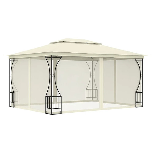 Maison Chic Tonnelle | Pergola avec moustiquaire 300x400x265 cm Crème -GKD52637