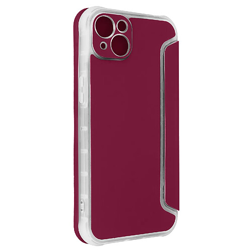 Avizar Etui pour iPhone 14 Clapet Magnétique Porte Carte série Piano Book bordeaux