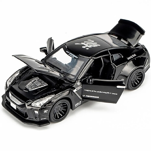 Universal 1: 32 jours Skyline ARES GTR R34 R35 Voiture jouet moulée sous pression Modèle de voiture jouet métallique Haute simulation Retraite Collection de jouets pour enfants | Voiture jouet moulée sous pression(Le noir)