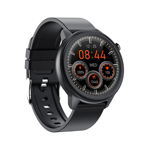 Chrono Montre connectée Chronus pour hommes femmes, bracelet de 1.3'', étanche, moniteur de pression artérielle, de fréquence cardiaque, de température corporelle et d'activité physique pour Android IOS-Noir1