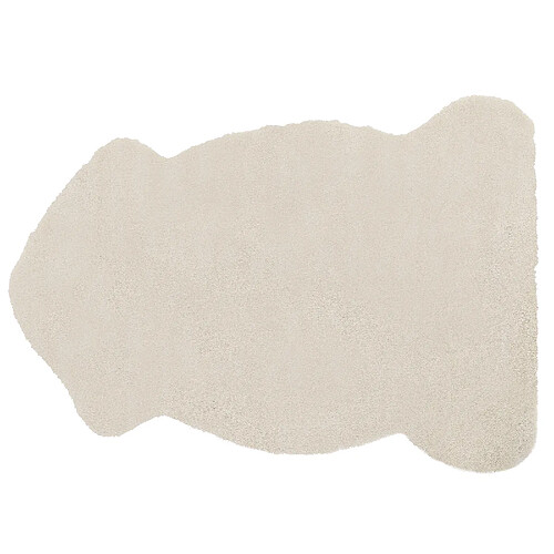 Beliani Tapis en fausse fourrure de lapin beige 60 x 90 cm UNDARA