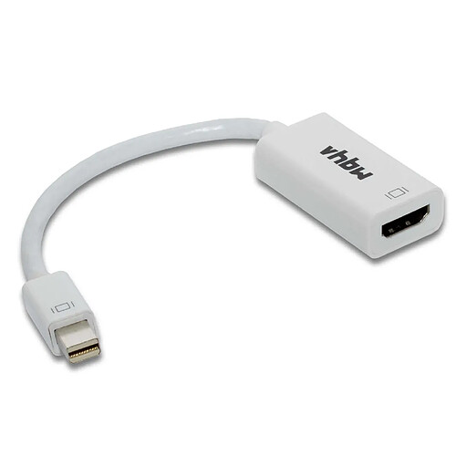 vhbw Mini-DisplayPort vers adaptateur HDMI pour TV, PC, Notebook, Laptop, vidéoprojecteur - Câble d'adaptateur DP Ultra HD, 15 cm, blanc