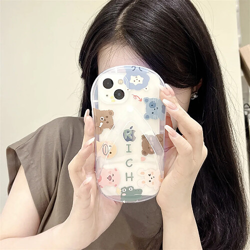 GUPBOO Étui pour iPhone13 Dessin animé animal collection personnalité téléphone portable coque pantoufles femmes anti-chute