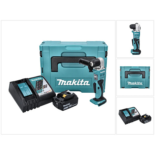 Makita DDA 351 RT1J Perceuse angulaire sans fil 18 V 13,5 Nm + 1x Batterie 5,0 Ah + Chargeur + Coffret Makpac