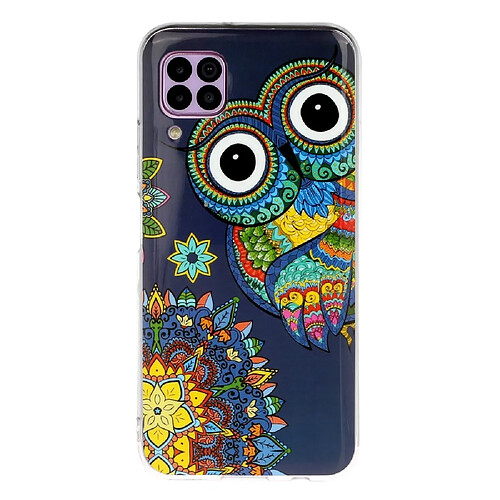 Coque en TPU lumineux chouette colorisée pour votre Huawei P40 lite/Nova 7i/Nova 6 SE