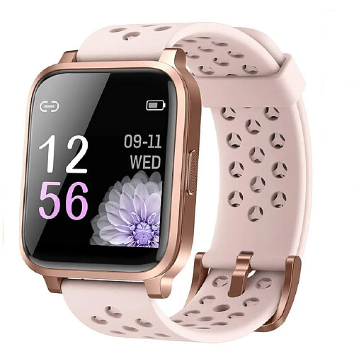 Chrono Montre Connectée pour Femmes Homme Sport Avec Etanche IP67 Cardio Tracker d’Activité pour Android iOS-Rose