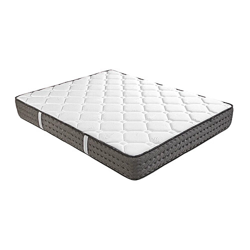 Visiodirect Ensemble Matelas CASTO 160x200 cm,en mousse haute densité, ferme, face été/hiver, épaisseur 20cm + sommier gris épaisseur 20cm