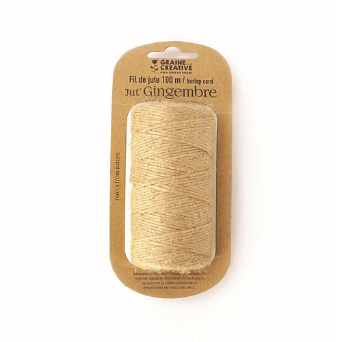 Graines Creatives Bobine de fil de jute - Naturel - 100 m x 2 mm