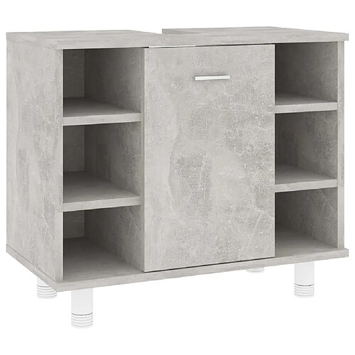 Maison Chic Armoire de salle de bain,Meuble de rangement,Meuble haut Gris béton 60x32x53,5 cm Aggloméré -GKD410882