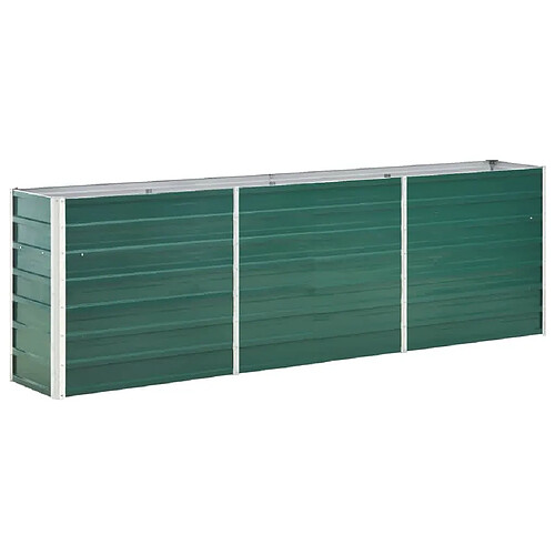 vidaXL Lit surélevé de jardin Acier galvanisé 240x40x77 cm Vert