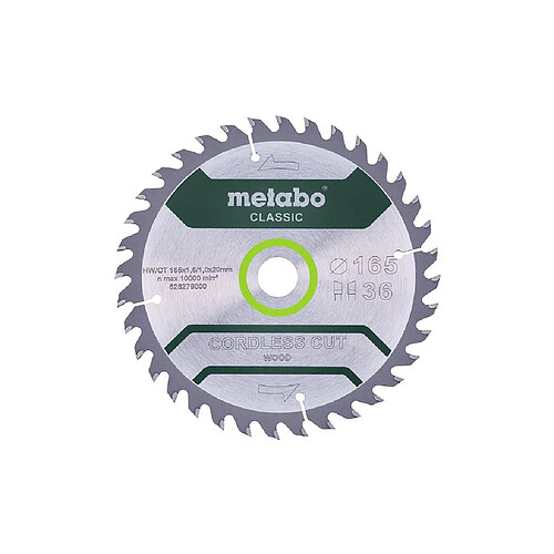 Metabo - Lame de scie circulaire classic 165x1.6x20 mm 18 dents WZ