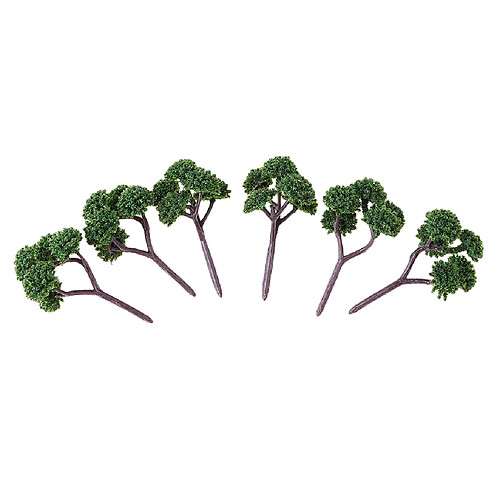 6 pièces podocarpus arbres modèle train chemin de fer arbres vert foncé 6.5cm