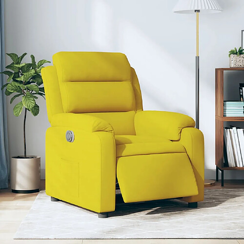 vidaXL Fauteuil inclinable électrique jaune velours