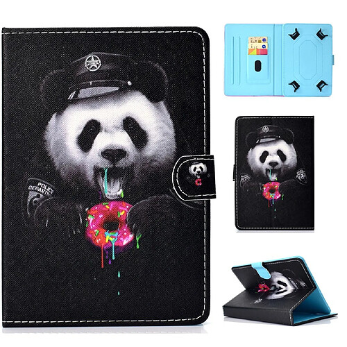 Etui en PU universel 10 pouces panda gourmand pour votre Apple iPad 9.7/LG G Pad III etc