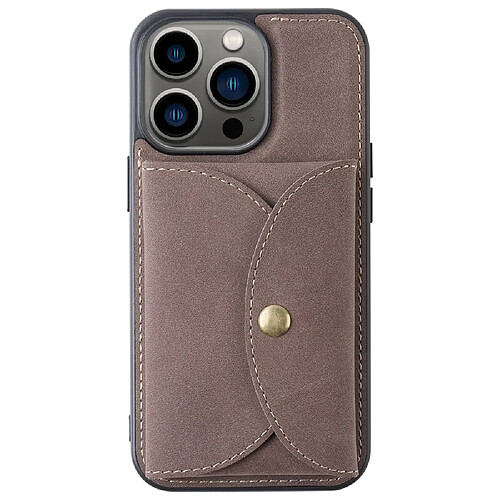 Coque en TPU + PU VILI détachable 2-en-1, magnétique avec porte-carte marron pour votre iPhone 13 Pro 6.1 pouces