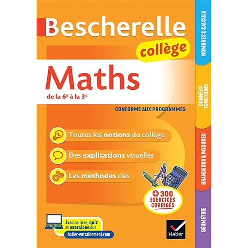 Bescherelle maths collège : de la 6e à la 3e : conforme aux programmes