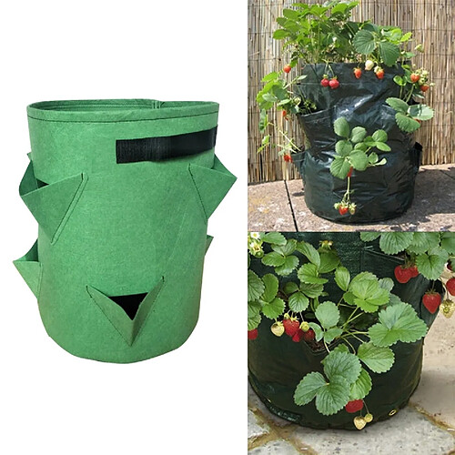 Wewoo Sac de plantation en fraise avec feutre non tissé de 18 L / 5 gallonstaille 23X28cm vert herbe