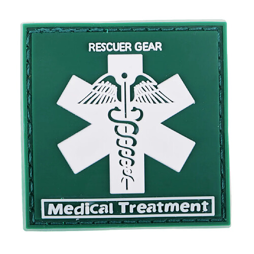 3d paramedic star de la vie tactique moral pvc caoutchouc patch fixation vert