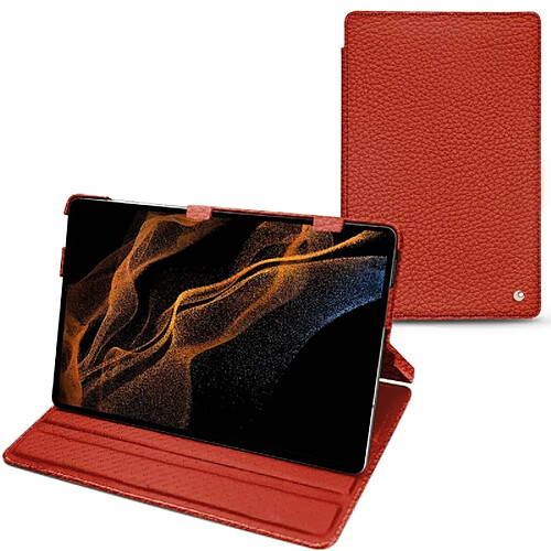 Housse cuir Samsung Galaxy Tab S8+ - Rabat horizontal - Papaye ( Pantone #b54317 ) - NOREVE