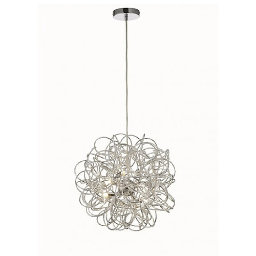 Luminaire Center Suspension Cassidy Argent 6 ampoules 48cm