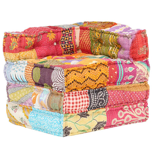 vidaXL Pouf modulaire Patchwork Tissu