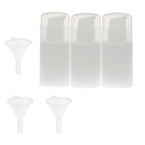 Kit 3pcs 30ml Bouteille Cosmétique à Pompe Vide Spray Flacon Rechargeable en Plastique