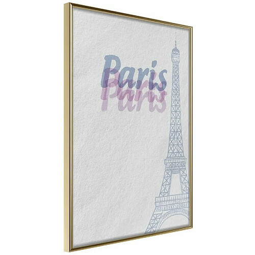 Paris Prix Affiche Murale Encadrée Pastel Paris 30 x 45 cm Or