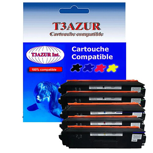 5 Toners Laser compatibles pour Brother DCP9055CDN, DCP9270CDN (TN325/TN326/TN329)- T3AZUR