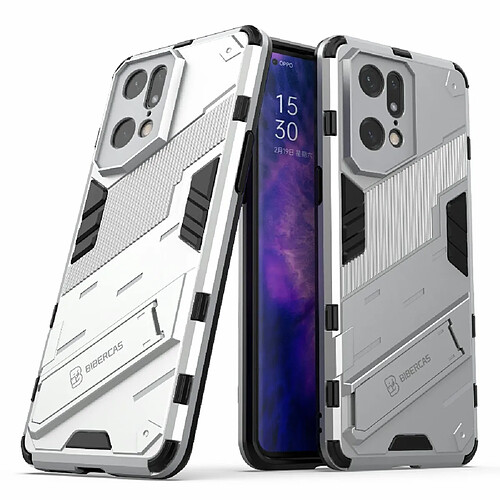 Coque en TPU anti-chocs avec béquille, argent pour votre Oppo Find X5 Pro