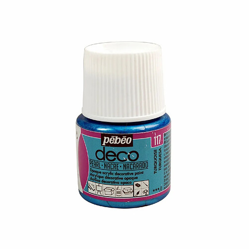 Pebeo Peinture acrylique opaque nacrée - Bleu turquoise - 45 ml