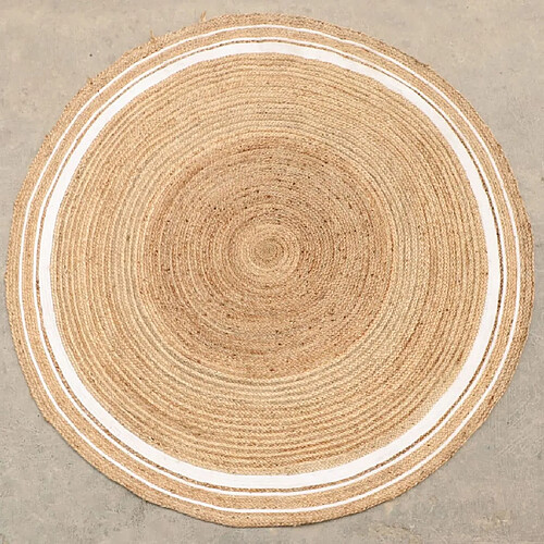 Dutch Lifestyle Tapis Jaipur Classic 150 cm Rond Naturel et crème